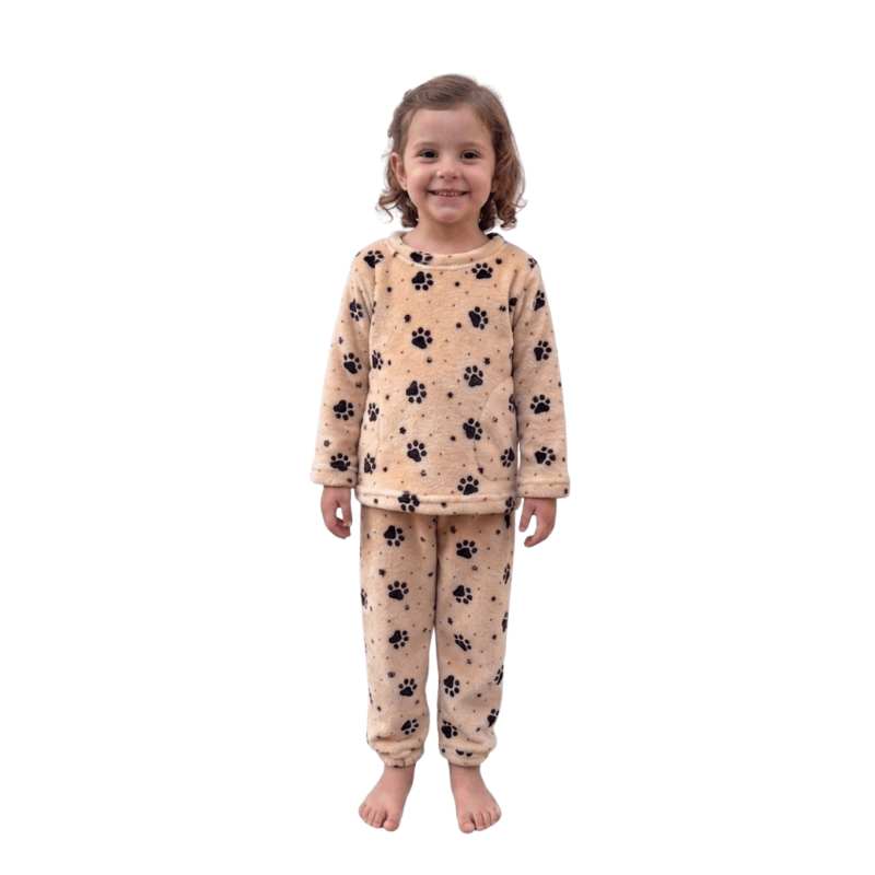 Pijama Termica Familiar Huellas Niña