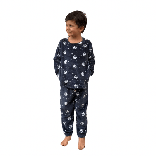 Pijama Termica Familiar Huellas Niño