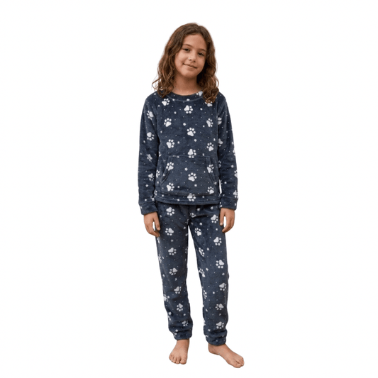 Pijama Termica Familiar Huellas Niña