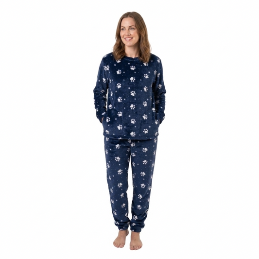 Pijama Termica Huellas Familiar Mujer