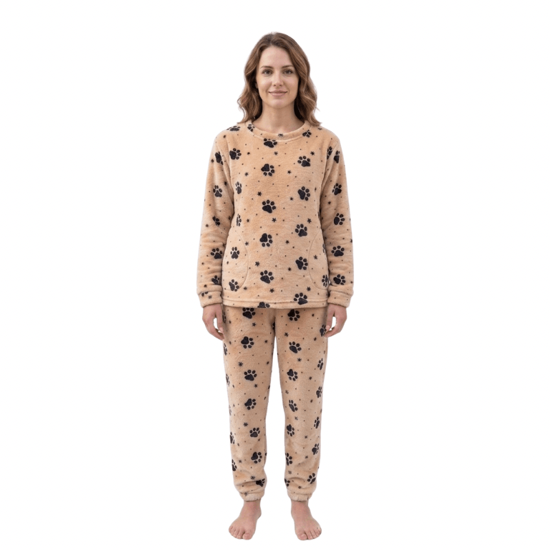 Pijama Termica Huellas Familiar Mujer