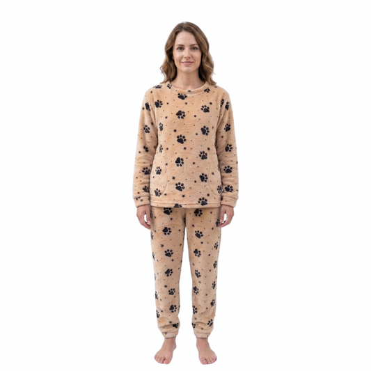 Pijama Termica Huellas Familiar Mujer