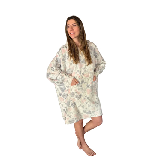 Buzuana Corazón gris rosa