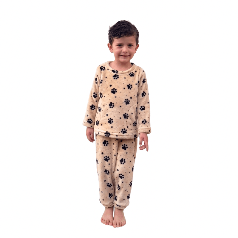 Pijama Termica Familiar Huellas Niño