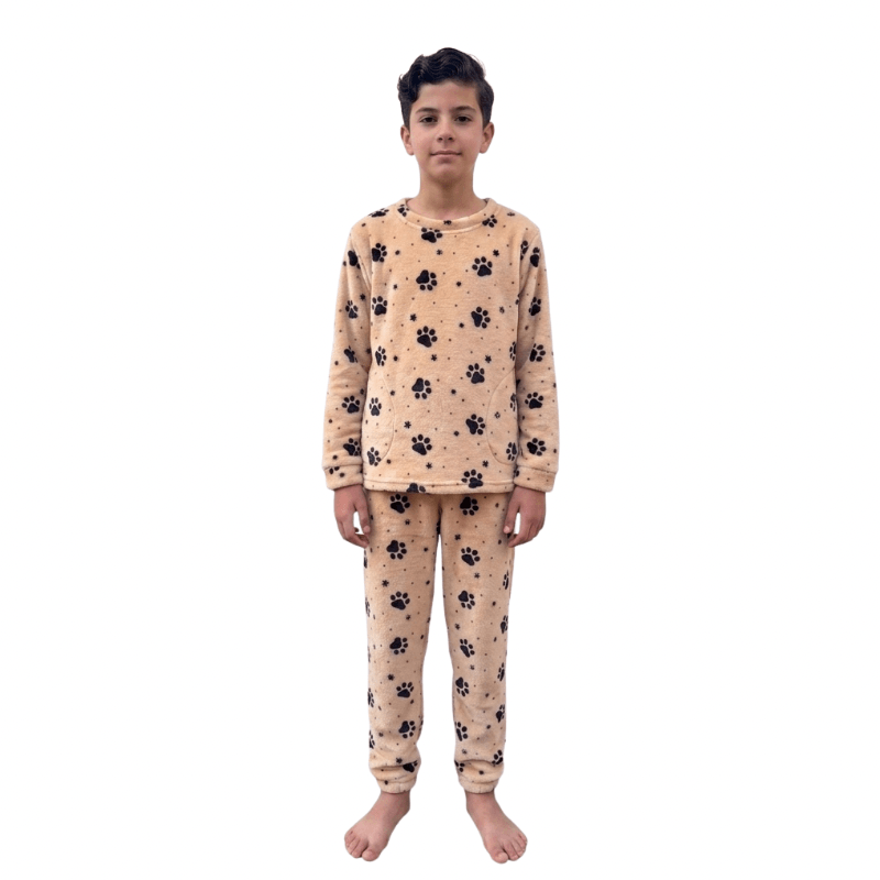 Pijama Termica Familiar Huellas Niño