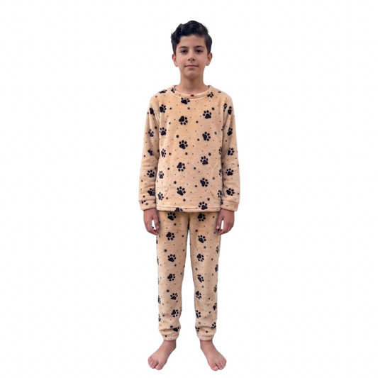 Pijama Termica Familiar Huellas Niño