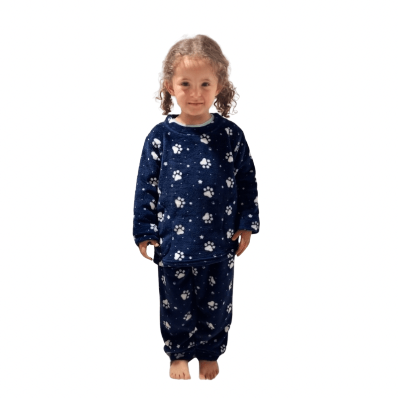 Pijama Termica Familiar Huellas Niña
