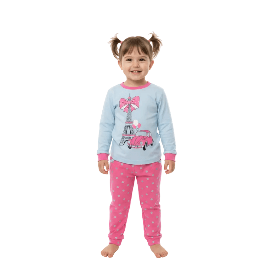 Pijama Puntos Fucsia