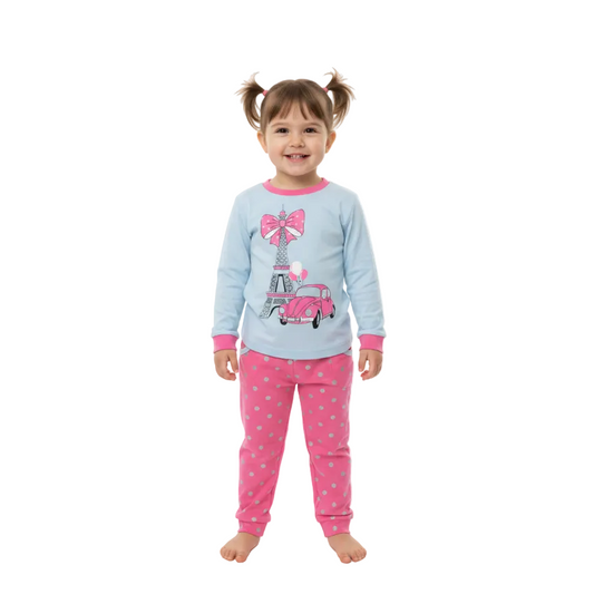 Pijama Puntos Fucsia